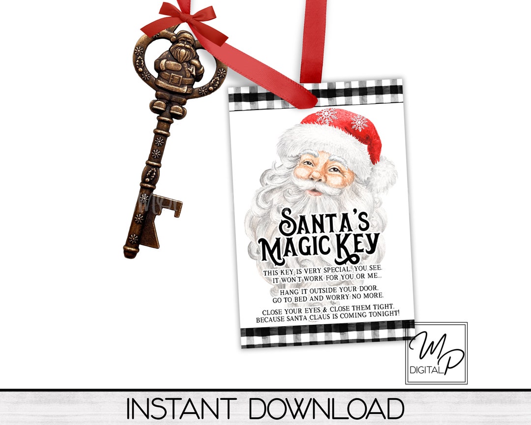 Magic Key Santa Using Santa's Magic Key Rectangle PNG Sublimation Digital Design Download ...