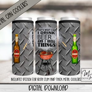 BBQ Grill PNG Design For Sublimation Of Slim and Thick Metal Can Coolers, Digital Hard Can Cooler Wrap Design