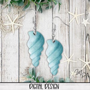 Diseño PNG de concha para sublimación de aretes, aretes de playa, descarga digital, uso personal y comercial