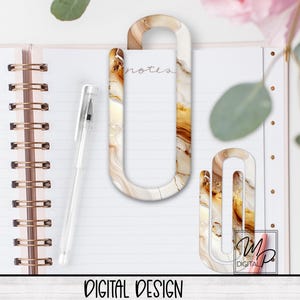 Brown Alcohol Ink Swirl Large Paper Clip Bookmark PNG Sublimation Design, Gift Idea, Paperclip PNG, Digital Download, Commercial Use