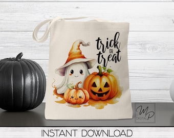 Halloween Sublimation Design PNG Digital Download - Cute Trick or Treat Tote Mug Tshirt Tumbler Sublimation - Commercial Use