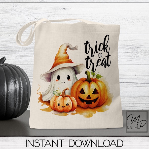 Halloween Sublimation Design PNG Digital Download - Cute Trick or Treat Tote Mug Tshirt Tumbler Sublimation - Commercial Use