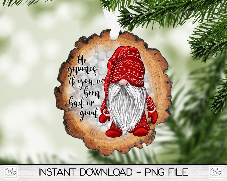 Gnome Christmas Wood Slice Sublimation Design PNG Gnome Etsy Christmas gonk png gnomes digital cute gnome red watercolor
