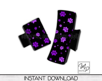 Purple Dog Mom PNG Design for Sublimation of Hair Clips, Digital Design Download, Commercial Use