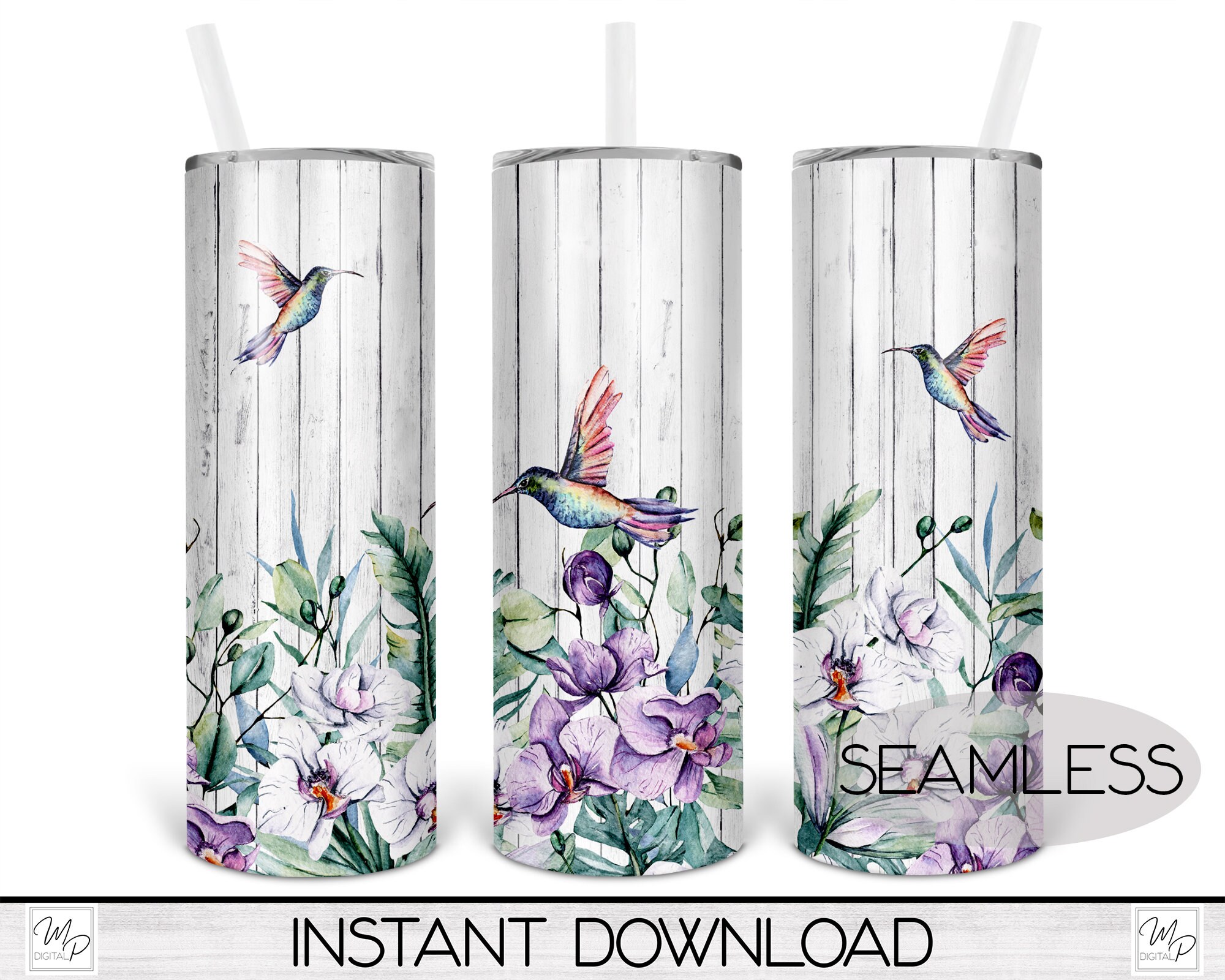 20oz Skinny Tumbler PNG Wrap, Seamless Sublimation Design Waterslide ...