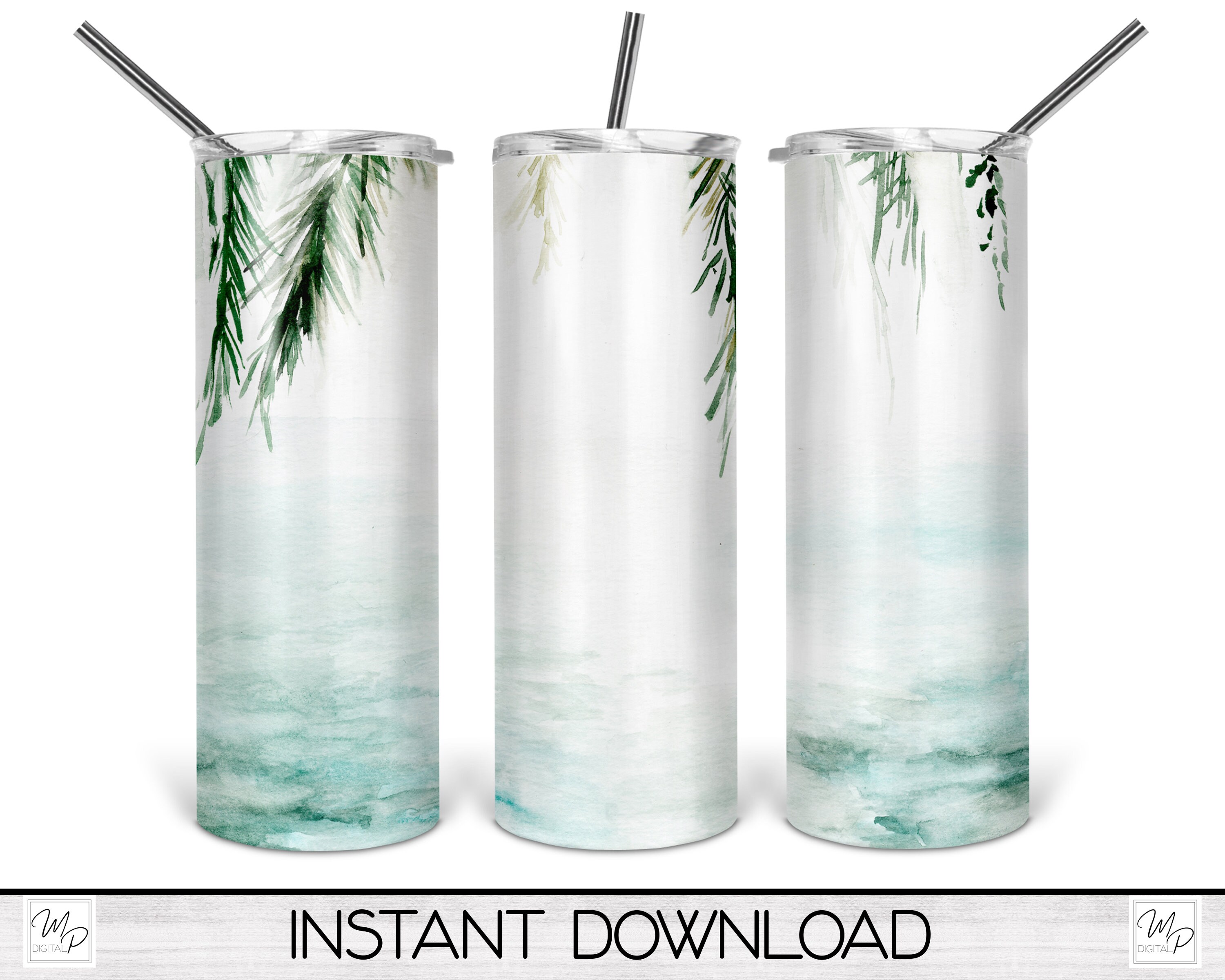 Download Beach 20 oz Skinny Tumbler Wrap Sublimation Design ...