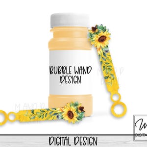 Sunflower PNG Design for Sublimation of Acrylic Bubble Wands, Digital Download