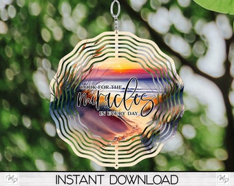 Beach Wind Spinner PNG: Inspirational Quote, Garden Decor (Digital Download)
