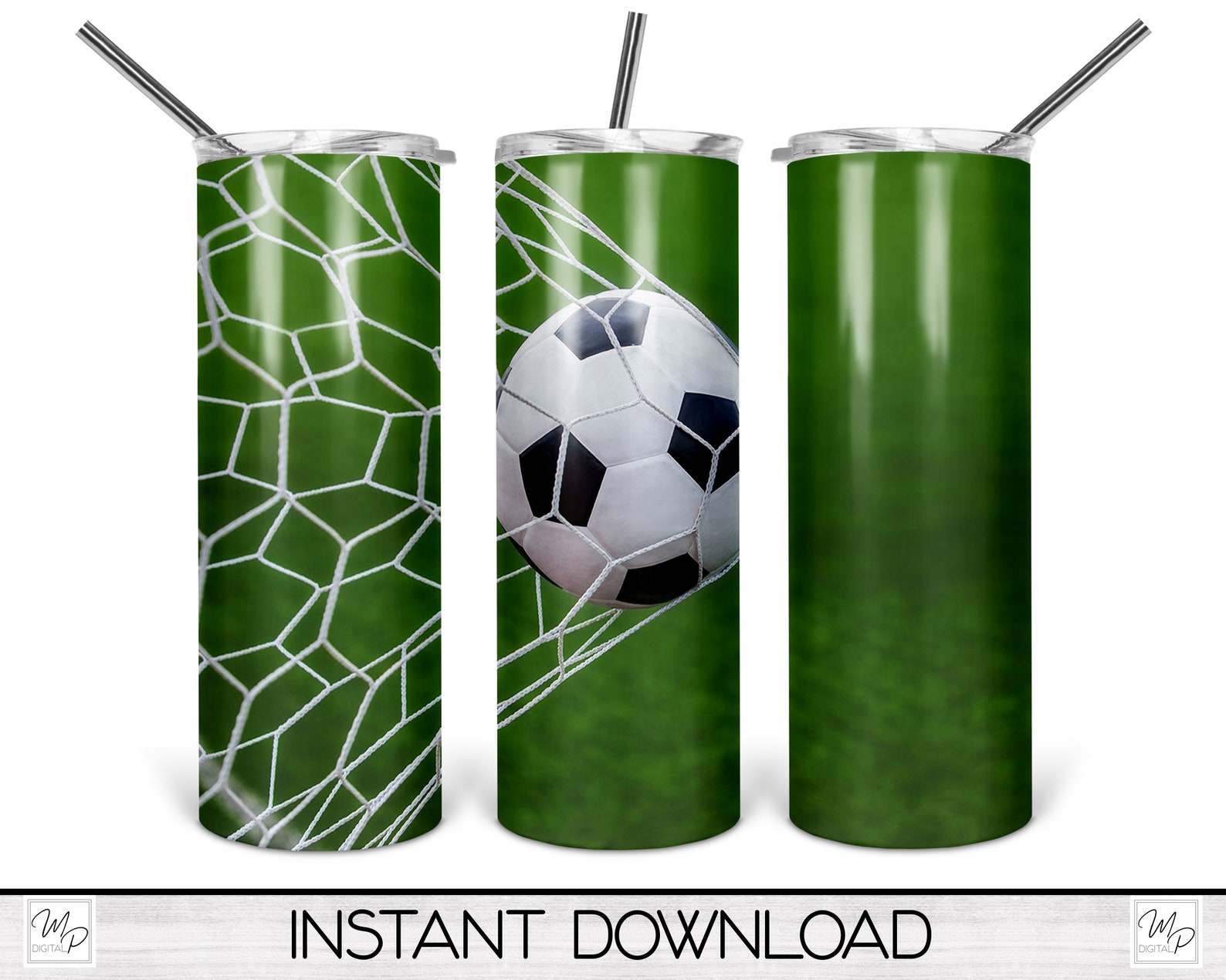 Soccer 20oz Skinny Tumbler Wrap Tumbler Sublimation Design Etsy