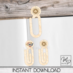 Celestial Sun Bookmark Clip PNG Sublimacja Design - Pobieranie cyfrowe - Użytek komercyjny