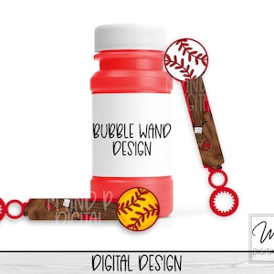 Baseball and Softball PNG Design for Sublimation of Round Acrylic Bubble Wands, Digital Download
