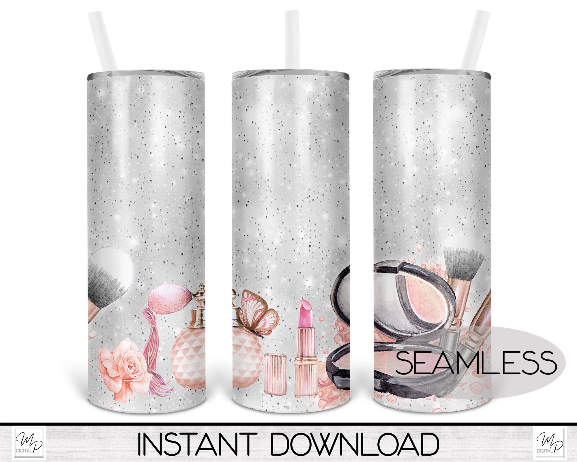 Makeup Sublimation Design Waterslide Download Seamless 20oz Etsy