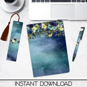 Floral Journal and Pen PNG Sublimation Design Set, Digital Download, Sublimation Journal Design, Sublimation Pen PNG