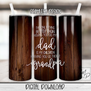 Vaso delgado de 20 oz para abuelo, diseño de sublimación PNG, envoltura sin costuras para vaso, descarga digital, uso comercial