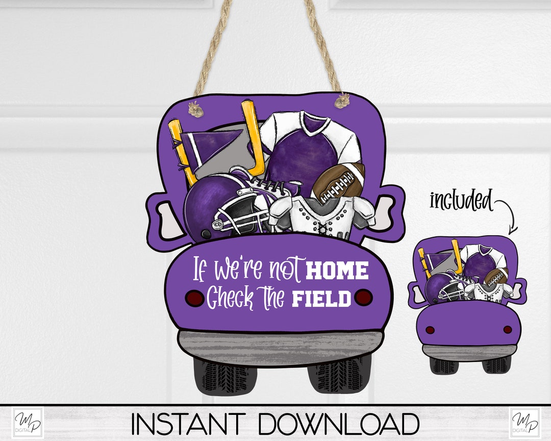 Purple Football Farmhouse Truck Door Sign PNG, Digital Download for ...