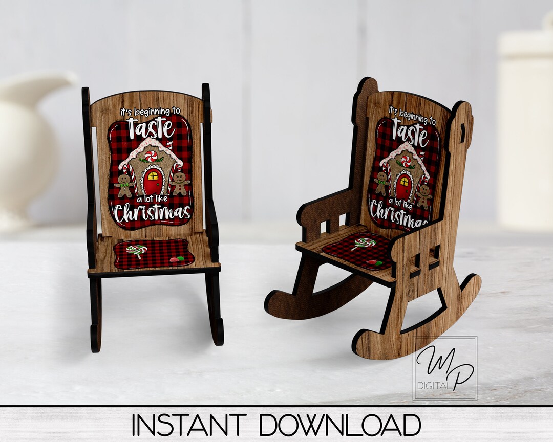 Christmas Gingerbread Rocking Chair PNG for Sublimation, MDF ...