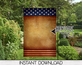 Patriotic Garden Flag Sublimation Design: July 4th Printable (Digital Download)