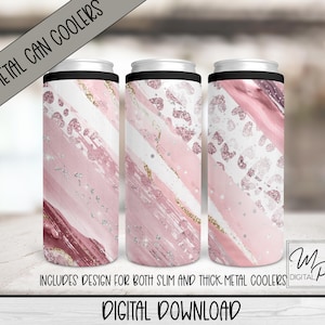Pink Leopard Print Milky Way PNG Design für die Sublimation von schlanken und dicken Metalldosenkühlern, digitales Hard Can Cooler Wrap Design