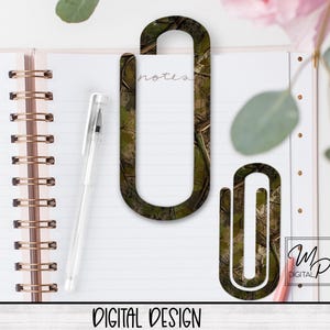 Zakładka do książki Camouflage Large Paper Clip PNG Sublimacja Design, zakładka do książki Camo dla mężczyzn, spinacz do papieru, pomysł na prezent, pobieranie cyfrowe, zastosowanie komercyjne