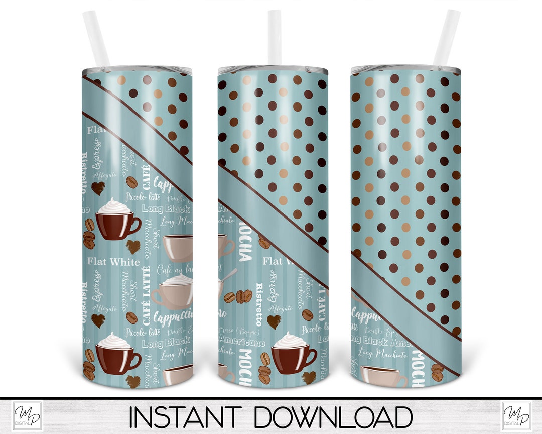 20oz Skinny Tumbler PNG Sublimation Design Template, Coffee Tumbler ...