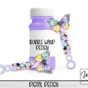 Butterfly PNG Design for Sublimation of Acrylic Bubble Wands, Digital Download