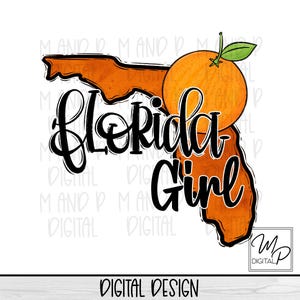 Florida Girl PNG Sublimationsdesign für Shirt oder Tasse, digitales Design zum Herunterladen