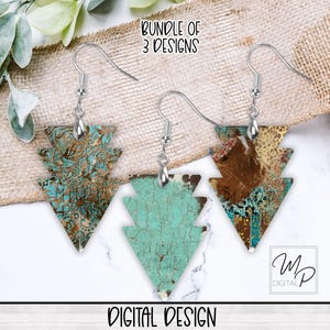 Western Upside Down Arrow PNG Sublimation Design Bundle for Earrings, Instant Digital Download, Personal and Commercial Use