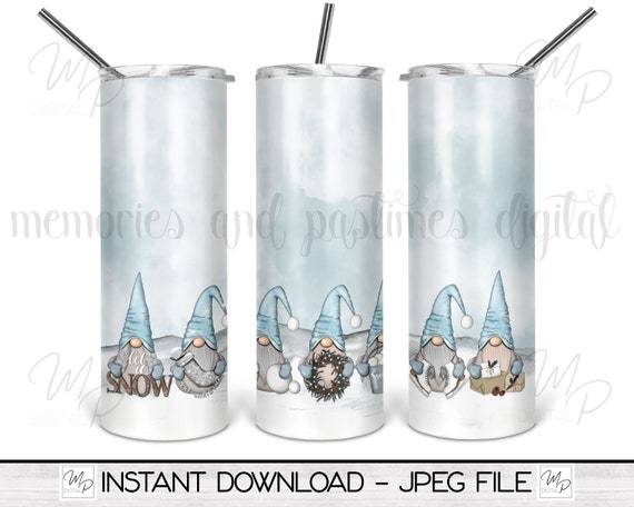Download 20 Oz Skinny Tumbler Sublimation Template Christmas Gnomes Etsy
