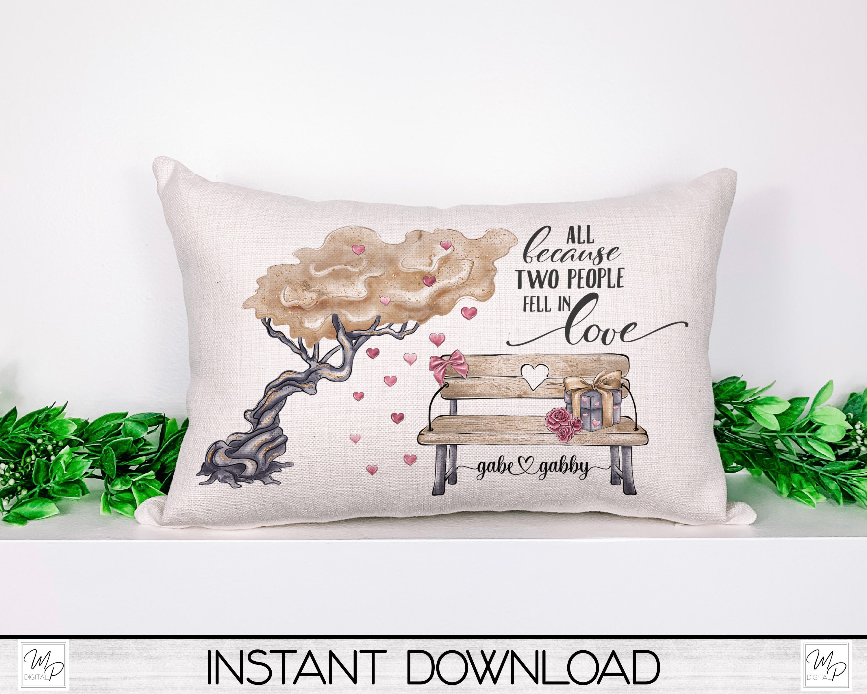 Valentine's Day Lumbar Pillow Cover PNG Sublimation Etsy
