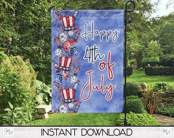 Happy 4th of July Flag Sublimation Design, Patriotic Flag DIGITAL DOWNLOAD, Sublimation Template, Commercial Use
