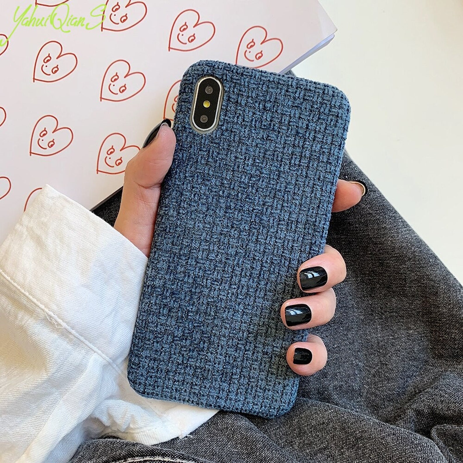 Solid Color Cloth Case For iPhone 12 Pro Max XS X XR 6S 6S 7 7 Etsy