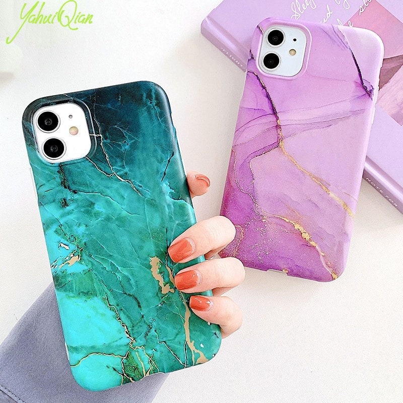 Granite Marble Phone Case For iPhone SE 2020 7 8 Plus X Soft Etsy