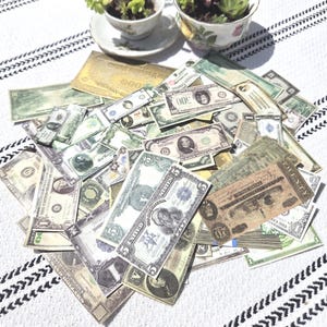Vintage Currency Ephemera – 20 Paper Cutouts of Old Money Images for Junk Journals & Crafts