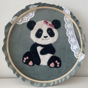 Embroidery file Panda Pia applique embroidery picture 18x30