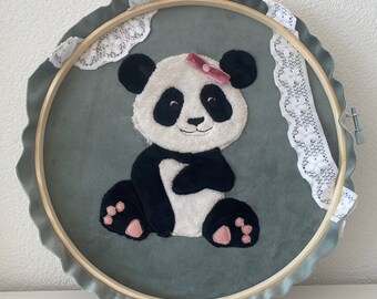 Embroidery file Panda Pia applique embroidery picture 18x30