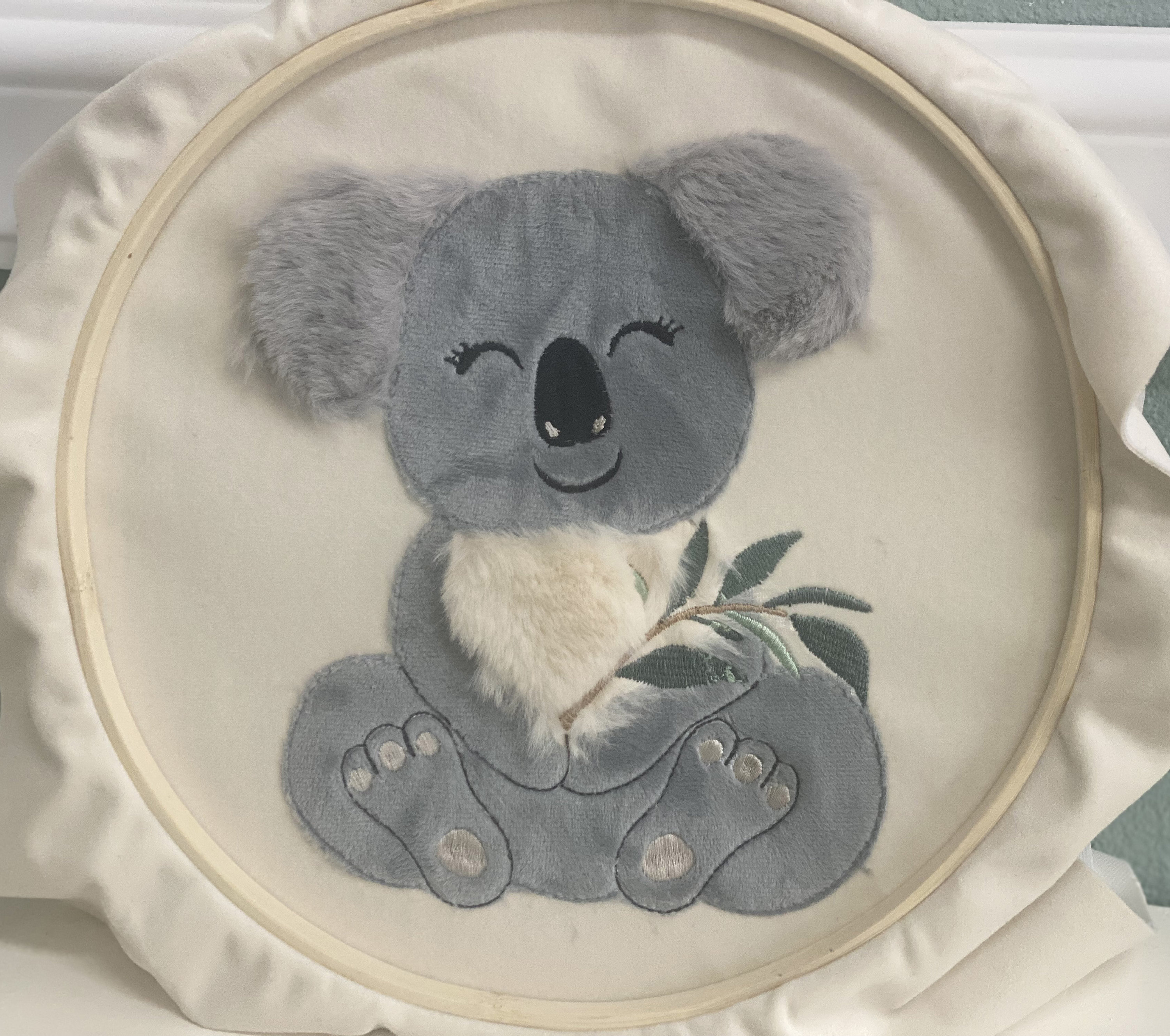 Koala bear Kira applique embroidery file 18x30