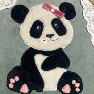 Embroidery file applique Panda Pia 13x18