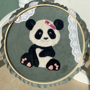Embroidery file Panda Pia applique 16x26