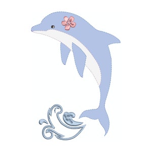 Dolphin Dana 18x30 applique Embroidery file