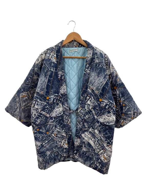 Vintage Japanese Hanten Padded Quilted Kimono Oute