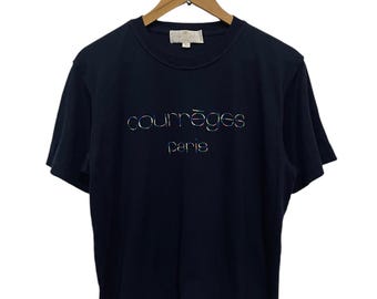 Vintage Courreges Paris Spell Out Big Logo Embroidery Shirt