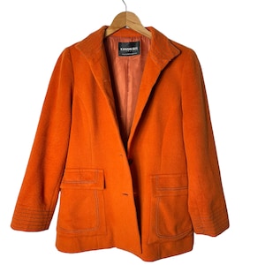 Kansai Bis by Kansai Yamamoto Wool Orange Jacket Overcoat Wool Kansai