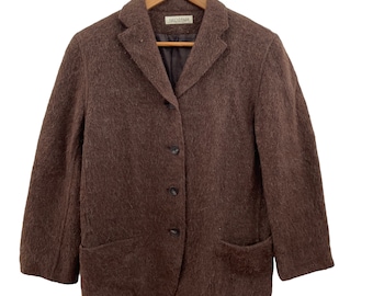 Nicole Farhi Wool Blazer: Fluffy Brown Outerwear