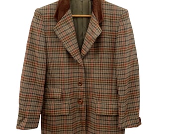 Vintage Tailored Henry Cotton’s Wool Checkered Blazer sz40