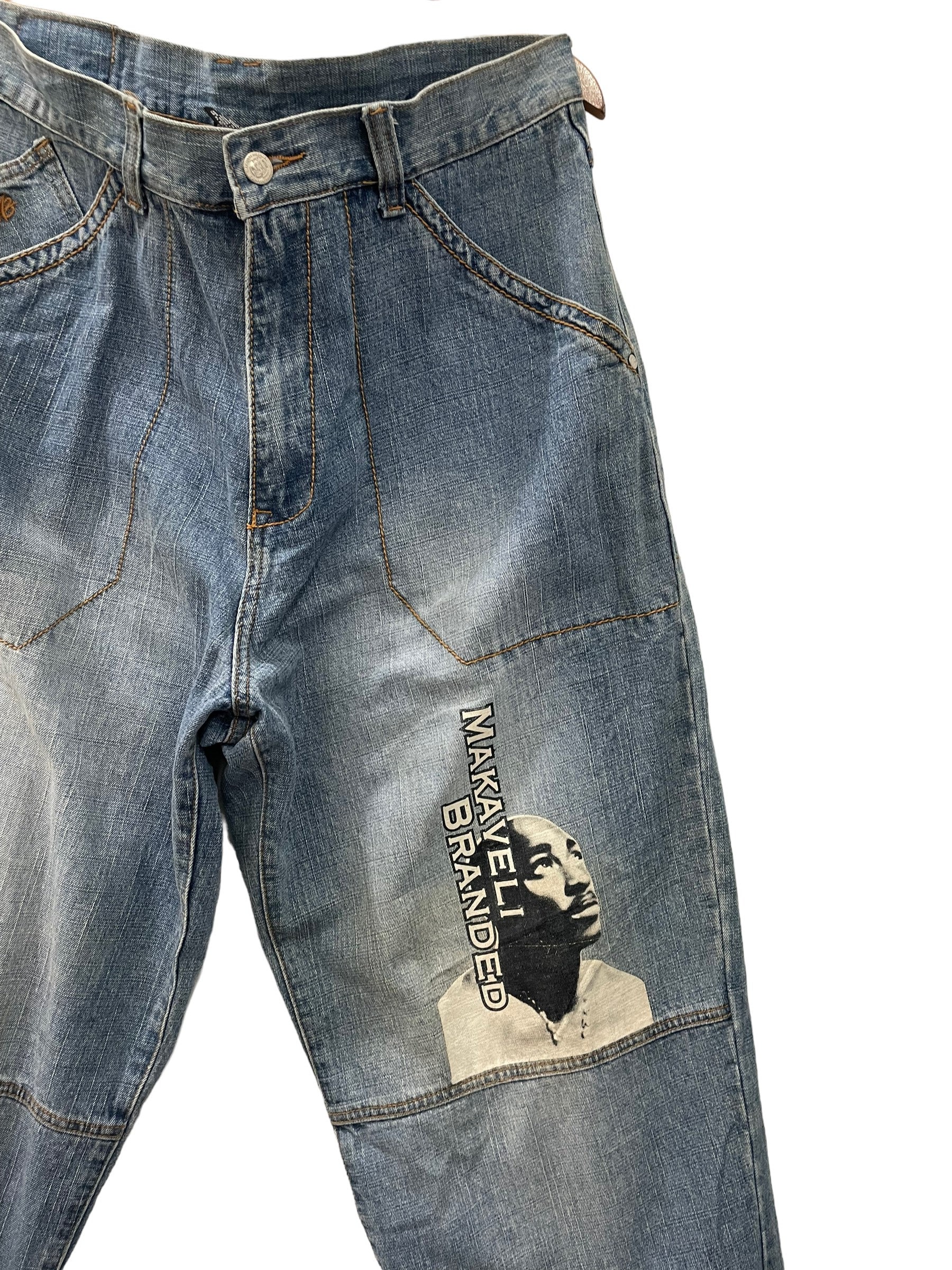 Vintage Makaveli Tupac 2pac Jeans - Hip Hop Style, Size 36