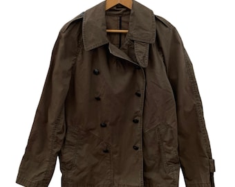 SHIPS Japan Double Breasted Coat – Deep Green Overcoat – Size 21 x 27