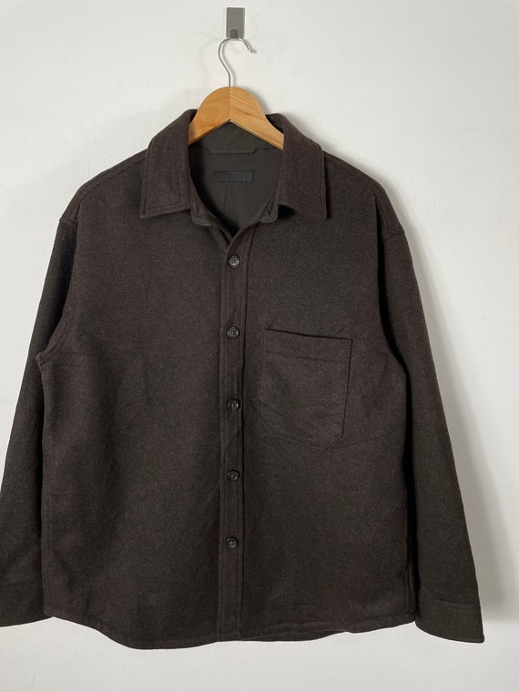 Vintage Uniqlo Brown Wool Shirts Multipocket Japan Streetwear Harajuku Fashion C01 Etsy