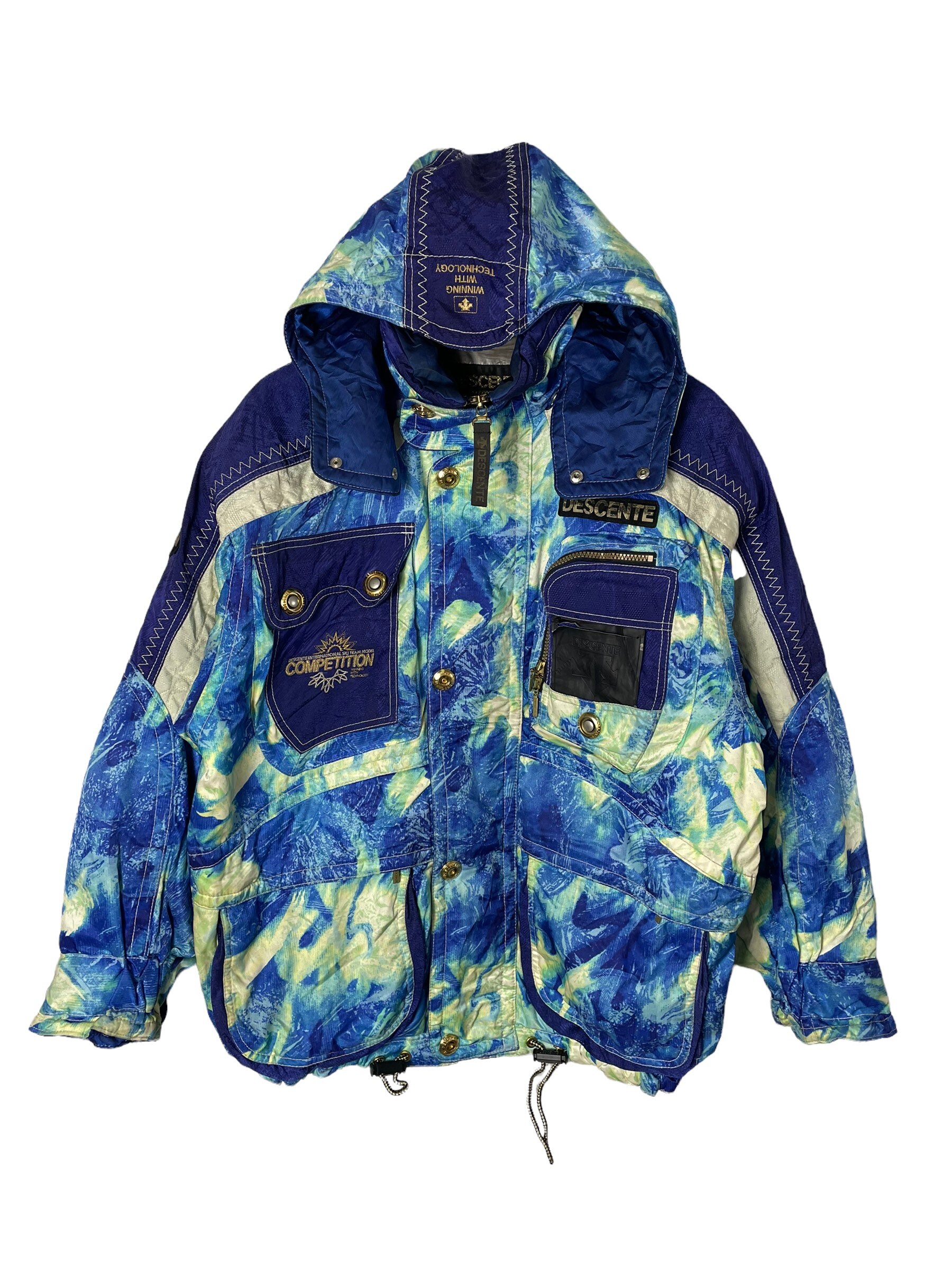 Descente Ski Jacket With Custom Patch And Stitching Mens Size XS