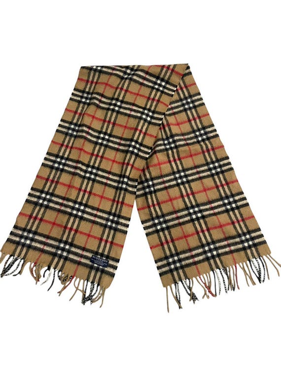 Burberry Nova Check Scarf: Wool Cashmere Plaid Fringe Muffler - Etsy
