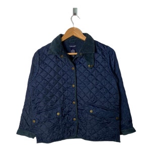 Polo Ralph Lauren Quilted Jacket Double Pocket Navy Blue Large Youth PG22